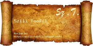 Szili Teofil névjegykártya